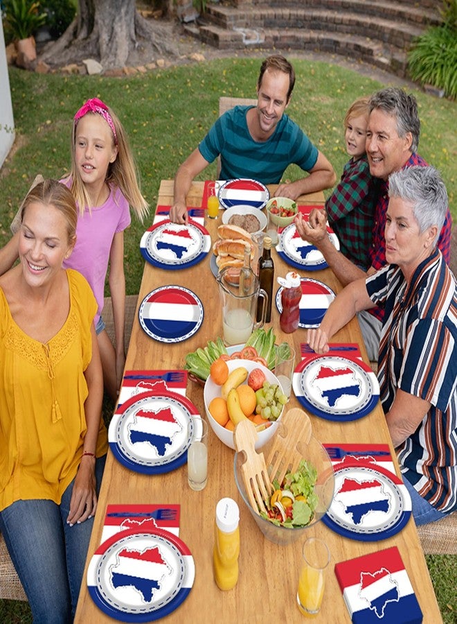 gisgfim 96Pcs France French Flag Party Supplies Paper Plates Napkins France Flag Party Tableware Set National Theme Party Decorations Favors for French Family Gathering Birthday Dining Serves 24 - Image 4